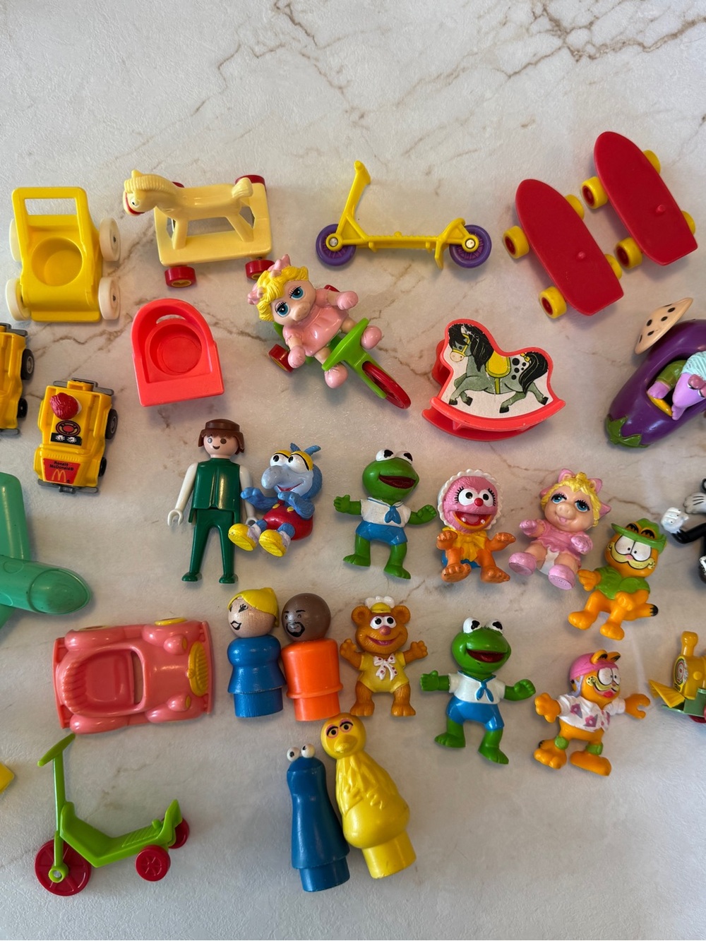 Assorted Kids Toy Figures and Vehicles – Mixed Yellow, Red, Green, Pink